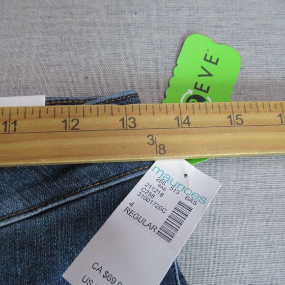 M Jeans Maurice Womens Size 4 Blue Button Fly Straight High Rise Med Wash NWT - Picture 10 of 14